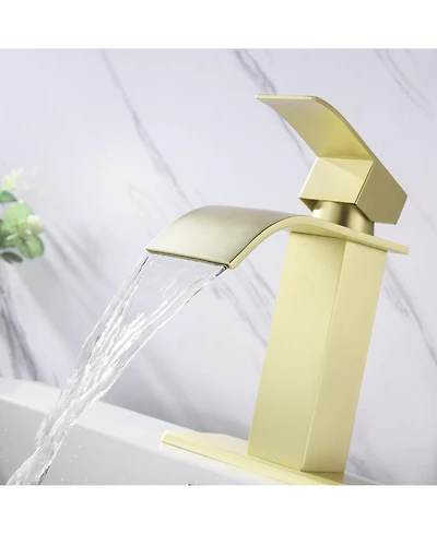 Phying Waterfall Spout Bathroom Faucet,Single Handle Bathroom Vanity Sink Faucet