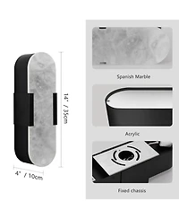 Busdays Set of 2 Marble Wall Sconce 13.8 Inch Modern Indoor Bathroom Lighting for Living Room Bedroom Hallway Stairs
