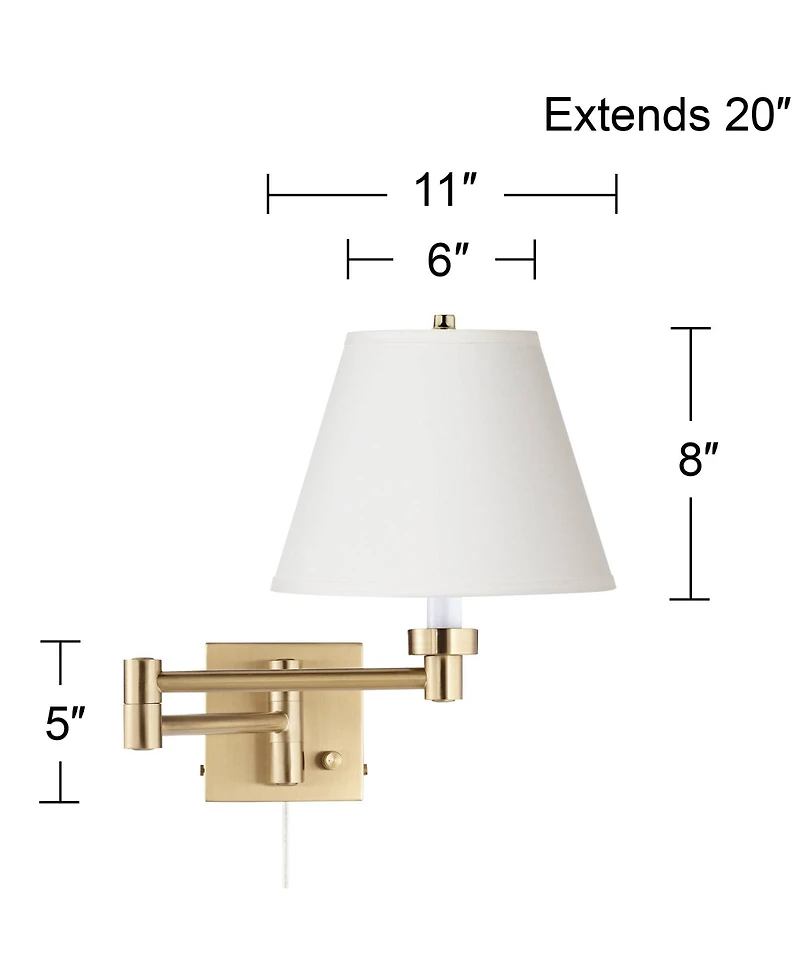 Barnes and Ivy Alta Plug-In Swing Arm Wall Lamp with Shade