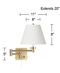 Barnes and Ivy Alta Plug-In Swing Arm Wall Lamp with Shade