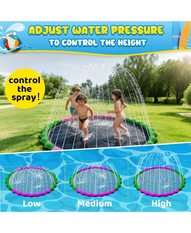 Aofar Splash Pad Water Sprinkler Dog Pool Outdoor Summer Fun