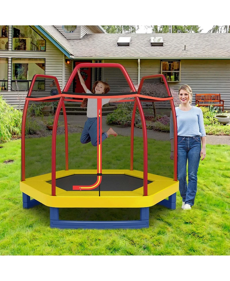 Costway 7FT Kids Trampoline Outdoor Indoor Recreational Bounce Jumper