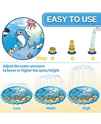 Aofar Splash Pad Sprinkler Wading Pool Outdoor Family Summer