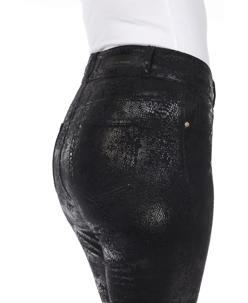 White Mark Women's Snake Print High Rise Ankle Pants