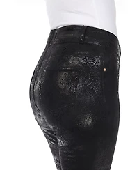 White Mark Women's Snake Print High Rise Ankle Pants