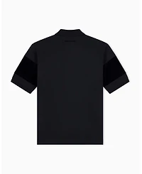 A|X Armani Exchange Men's Regular Fit Short Sleeve Mercerized Cotton Colorblock Zip Polo Shirt