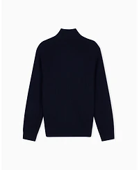 A|X Armani Exchange Men's Wool Cotton Quarter Zip Sweater