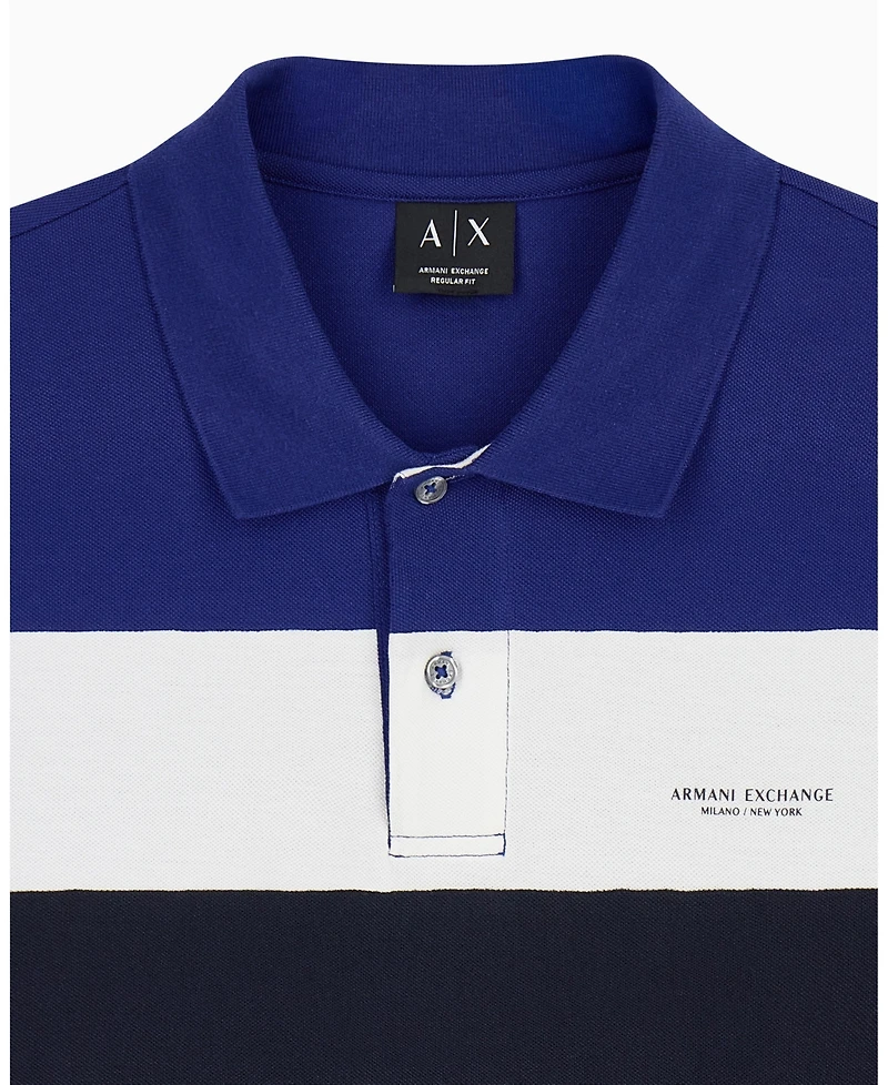 A|X Armani Exchange Men's Pique Color Block Polo Shirt