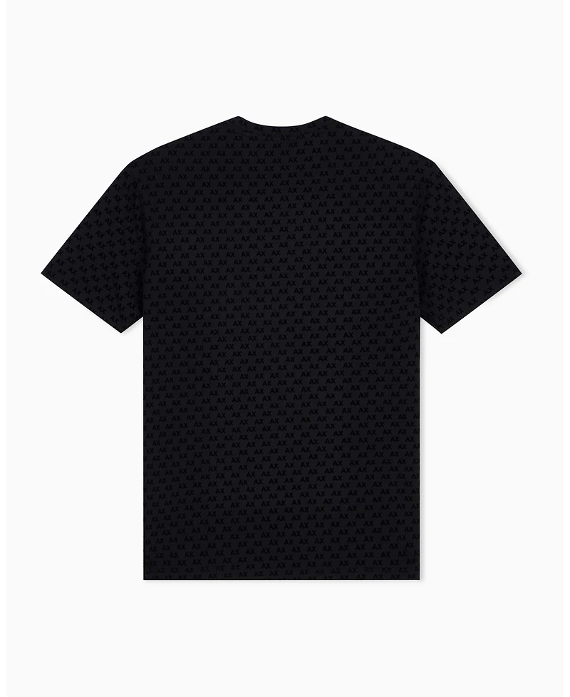 A|X Armani Exchange Men's Flocked All Over Logo T-Shirt