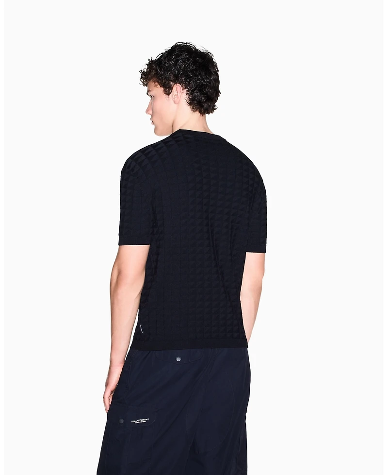 A|X Armani Exchange Men's Viscose Grid T-Shirt
