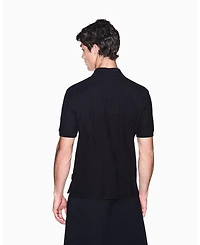 A|X Armani Exchange Men's Mercerized Jacquard Cotton All Over Logo Polo Shirt