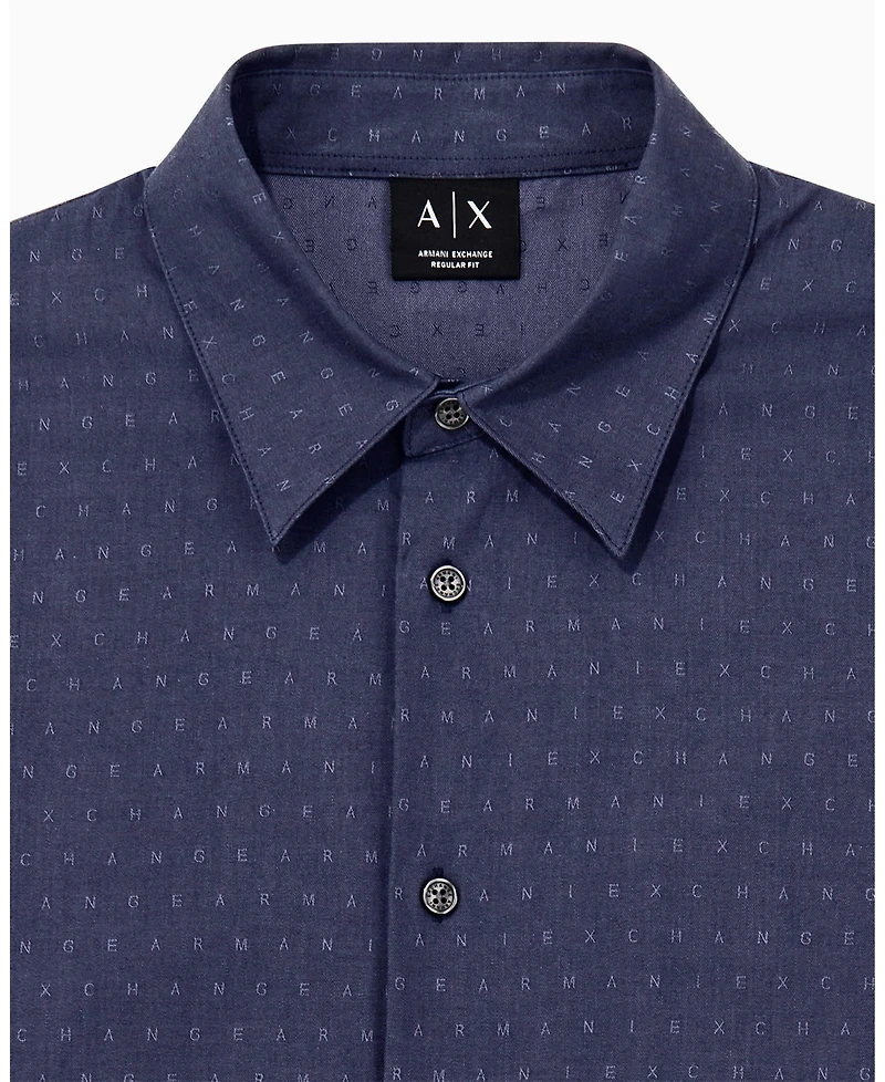 A|X Armani Exchange Men's Cotton Jacquard Woven Shirt