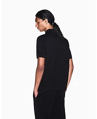 A|X Armani Exchange Men's Flocked All Over Logo Polo Shirt