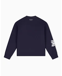 A|X Armani Exchange Men's Exposed Flower Bonded Cotton Crewneck Sweatshirt