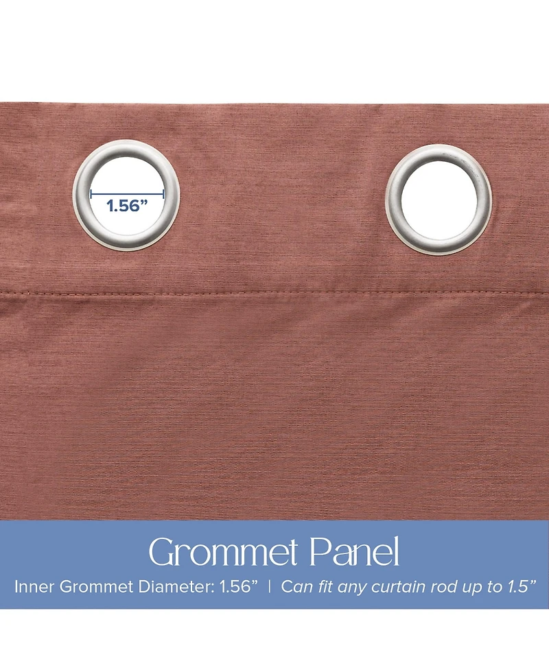Brushed Serengeti Stria 100% Blackout Grommet Pair (2 panels