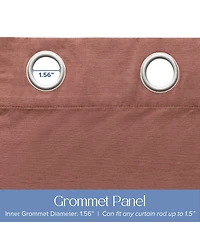 Brushed Serengeti Stria 100% Blackout Grommet Pair (2 panels