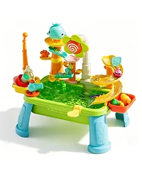 Gnuadz 4-in-1 Kids Sand Water Table Electric Pump Kitchen Sink Fishing Play