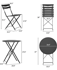 gaomon 5-piece folding bistro set with durable metal frame, no assembly required-perfect for patio, balcony, garden, or indoor use.