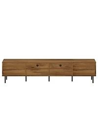 Rainsken 80" Mid Century Tv Stand, with 2 Drawers, 2 Doors, and Open Space, for TVs Up to 85", Media Console, for Living room, Bedroom, Home Theatre
