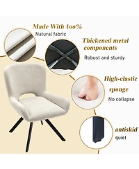 Rainsken Dining Chairs Set of 2, Fabric Frame, Upholstered Dining Chairs, for Dining Room/Kitchen/Living Room