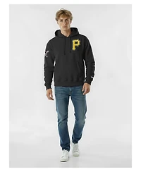 Champion Men's Black Pittsburgh Pirates Reverse Weave Chenille Hoodie