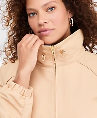 On 34th Women's Funnel-neck Ruched-Sleeve Bubble Hem Jacket, Macy's Exclusive