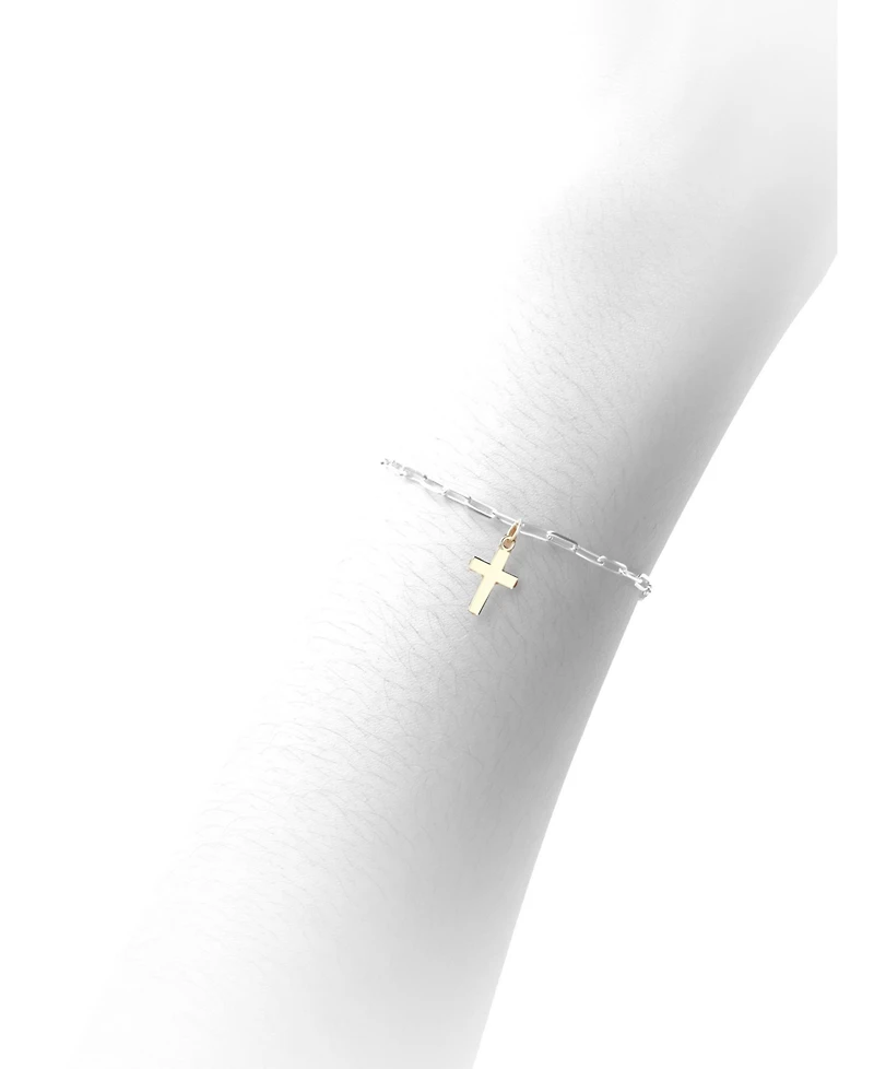 Devata Cross Charm Paperclip Chain Bracelet
