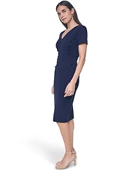 Calvin Klein Women's Short-Sleeve V-Neck Sheath Dress