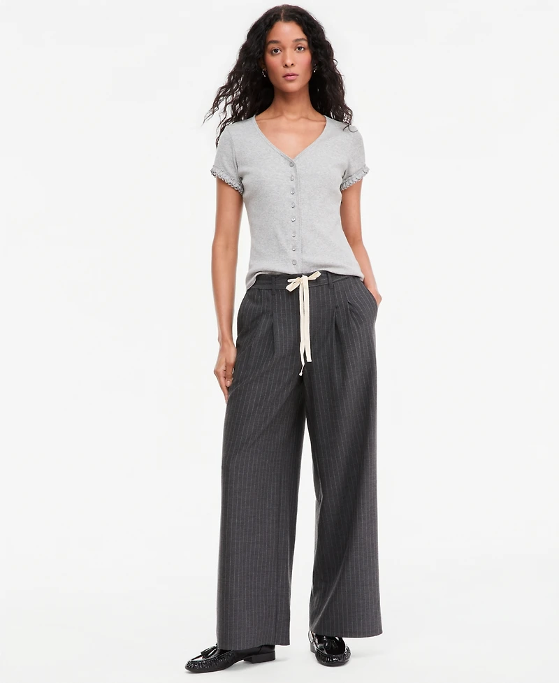 On 34th Women's High-Rise Pinstriped Wide-Leg Pants, Macy's Exclusive
