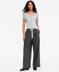 On 34th Women's High-Rise Pinstriped Wide-Leg Pants, Macy's Exclusive