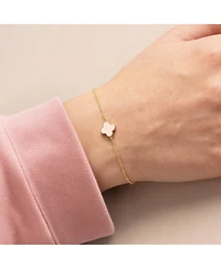 The Lovery Mini Pearl Single Clover Bracelet 14K Gold