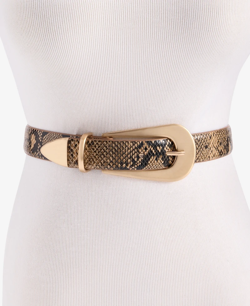 I.n.c. International Concepts Animal-Print 3-Piece Hardware Belt, Macy's Exclusive
