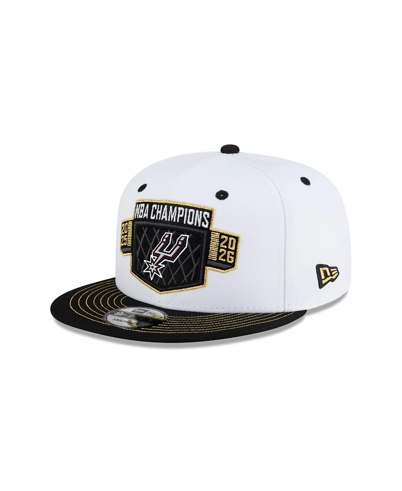 New Era Men's White/Black San Antonio Spurs 2026 Nba Champions Locker Room 9FIFTY Snapback Hat