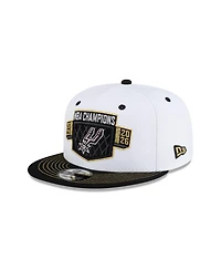New Era Men's White/Black San Antonio Spurs 2026 Nba Champions Locker Room 9FIFTY Snapback Hat