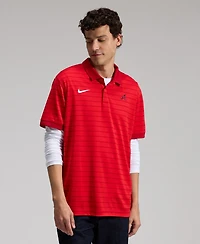 Nike Men's Red Atlanta Braves Authentic Collection Striped Victory Dri-fit Polo Shirt