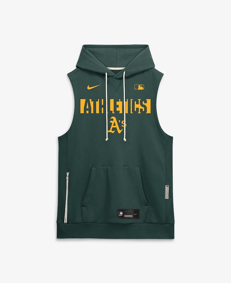 Nike Men's Green Athletics Authentic Collection Standard Issue Dri-fit Sleeveless Hoodie