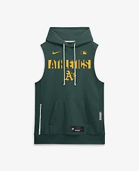 Nike Men's Green Athletics Authentic Collection Standard Issue Dri-fit Sleeveless Hoodie