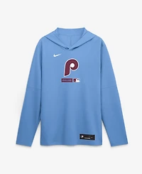 Nike Men's Light Blue Philadelphia Phillies Authentic Collection Dri-fit Long Sleeve Hoodie