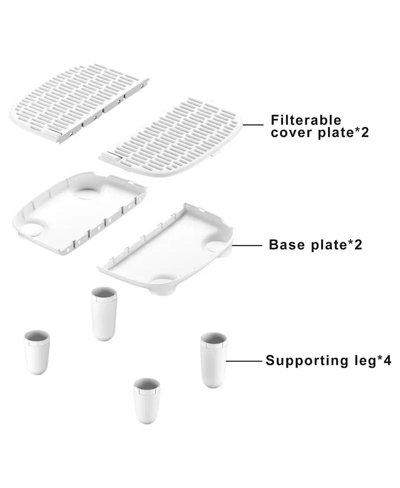 Cumrige Cat Litter Box Step Ramp, Anti-Tracking Litter Catcher Pedal Stool, Detachable Entry Step for Automatic Litter Boxes