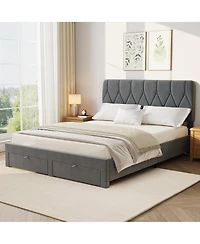Homfan Headboard bed frame