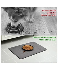 Aronkl Diatomaceous Earth Pet Feeding Mat Absorbent Non-Slip Quick Drying Easy Clean