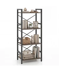 Slickblue Modern 4-Tier Freestanding Narrow Bookcase with Metal Frame