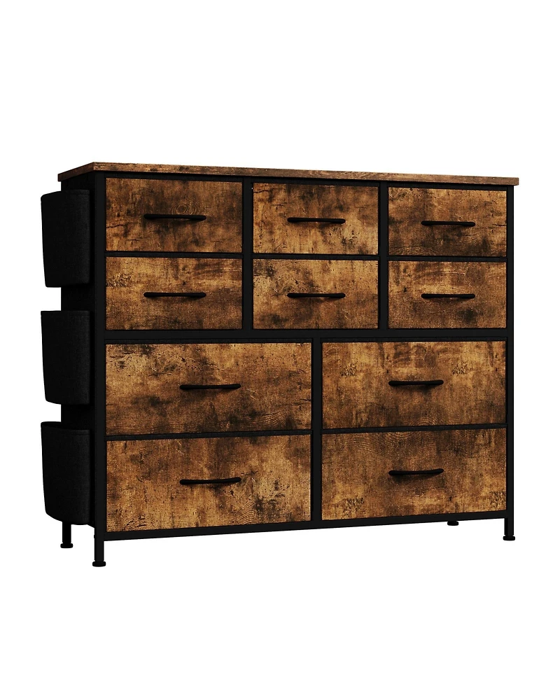 homfan 10-Drawer Fabric Storage Cabinet, Freestanding Organizer Tower with Non-Woven Drawers for Bedroom Closet Nursery