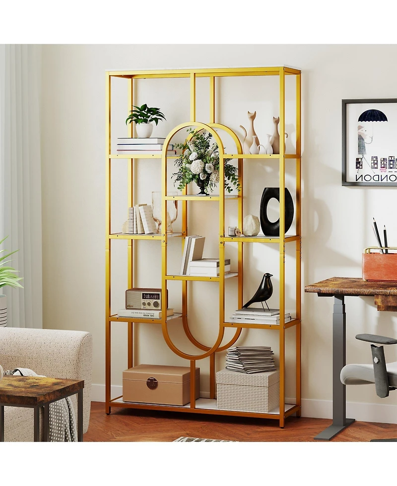 Slickblue Modern 5-Tier Tall Bookshelf with Open Storage