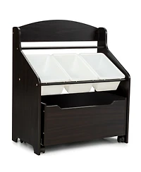 Slickblue Kids Storage Cabinet with Plastic Bins and Rolling Toy Box