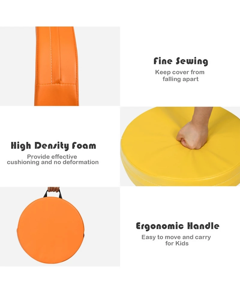 Gouun Toddler 6 Pack 15 Inch Round Floor Cushions Set for Daycare and Playroom