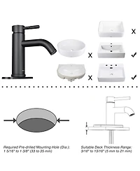 Phying Modern Bathroom Sink Faucet Single Hole Single Handle Tap Easy Install