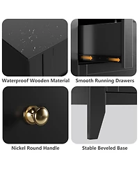 homfan 6-Drawer Modern Dresser, Anti-tip Stable Mdf Storage Chest for Bedroom Living Room Home Organization