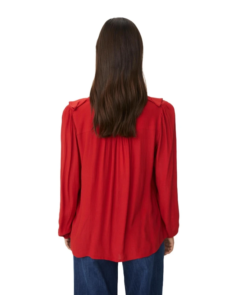 Masai Copenhagen Women's Mabeauna Ruffled V-Neck Blouse