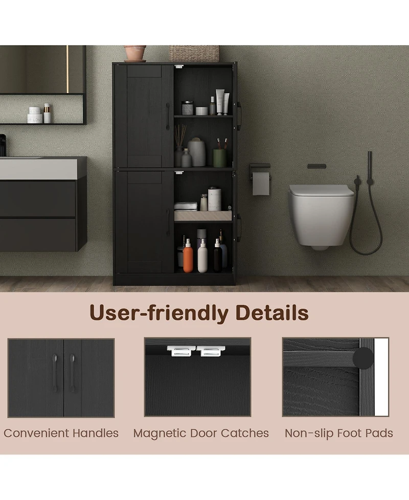 Volenca 43-in Tall Bathroom Storage Cabinet with 2 Doors and Adjustable Shelves